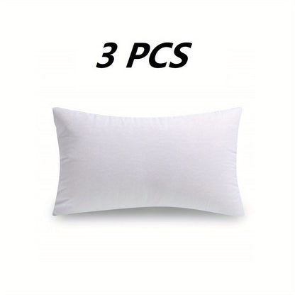 White Pillow Inserts in Square or Lumbar Sizes with Single, Three, Five, Sixteen or Twenty-Piece Packs