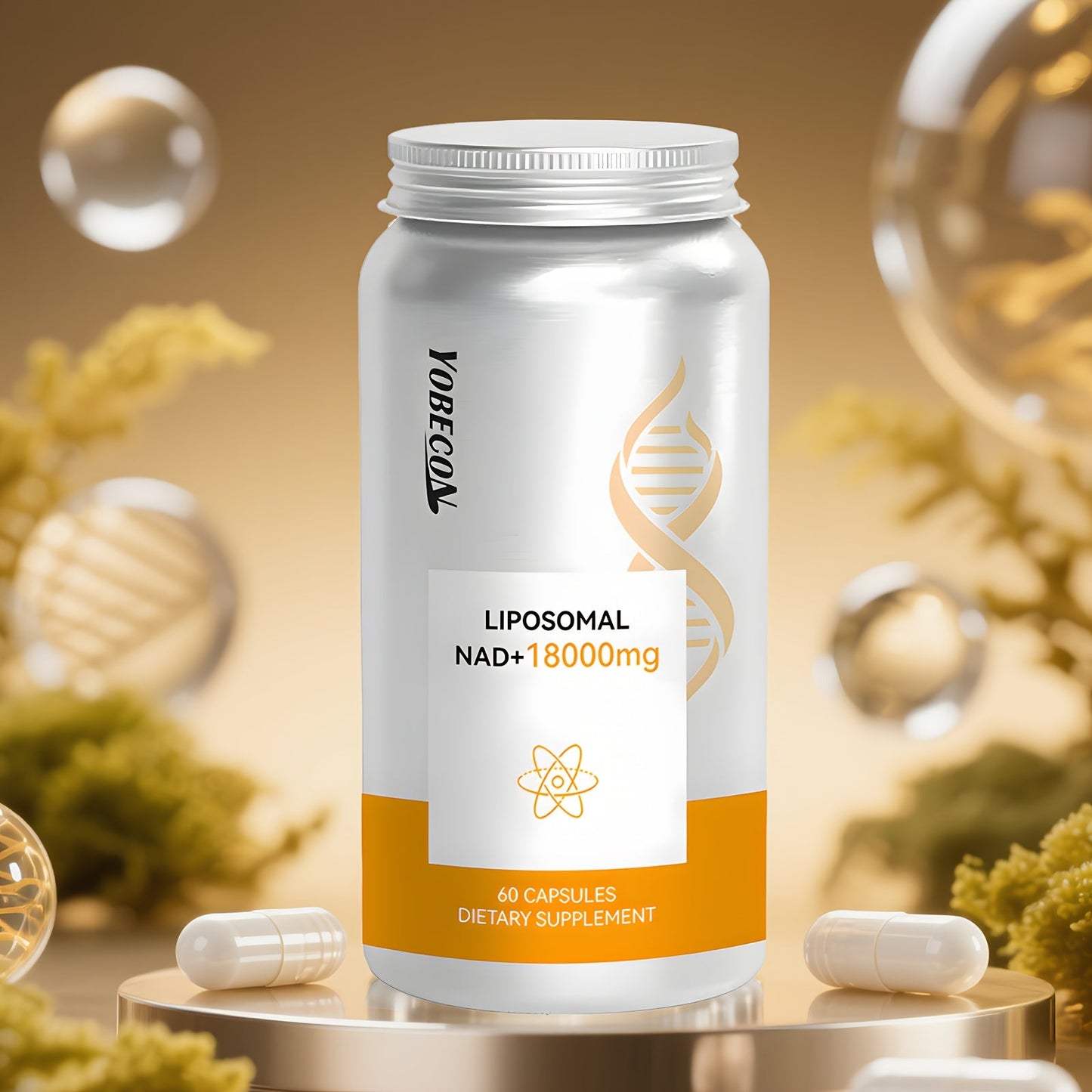 NAD+ Booster Liposomal 18000mg with Quercetin, Trans-Resveratrol & D-Ribose for Energy, Focus, Anti-Ageing & Antioxidant Support, High Absorption Formula for Men & Women