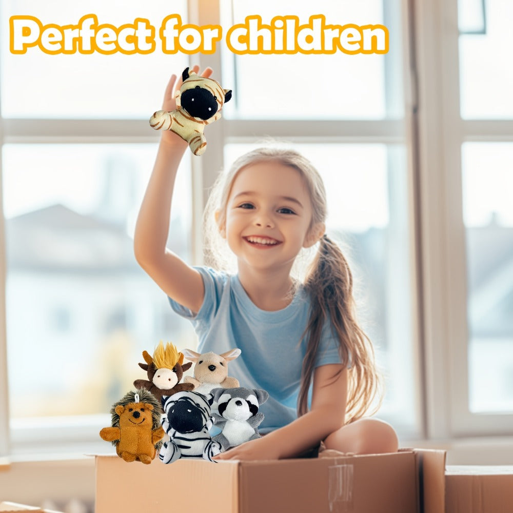 Stuffed Animal Mini Forest Animal Set with 12- or 24-Piece Pack Options for Party Favors and Prizes