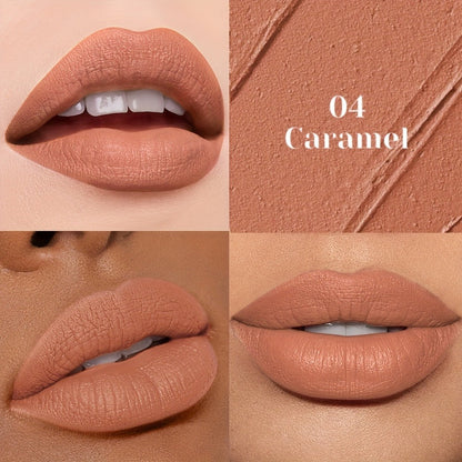 Velvet Matte Liquid Lip Color in Five Coordinated Nude-Tone Shades with 7.4cm Square Tube and Wand
