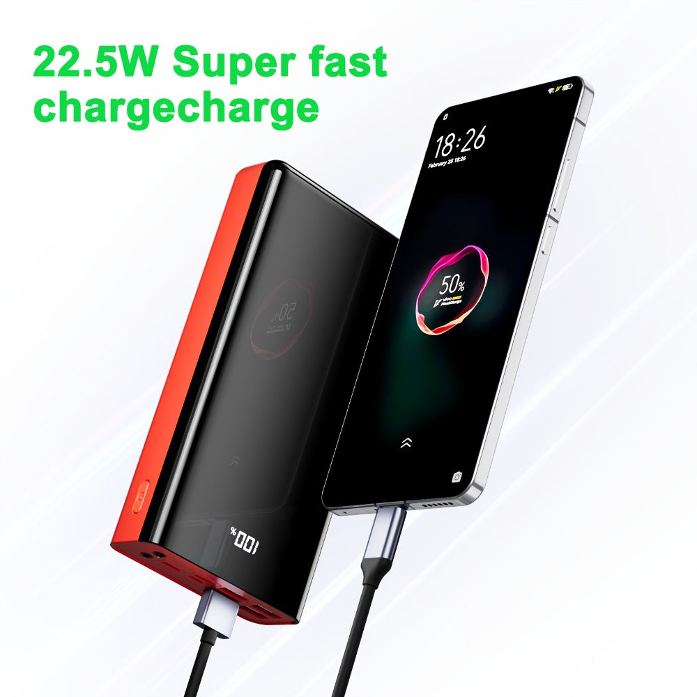 100000mAh Portable Power Bank with Flashlight LED Display Bidirectional Fast Charging Multi-Device USB Charger for Camping Outdoor Emergency – High Capacity Battery Pack Holiday Gift