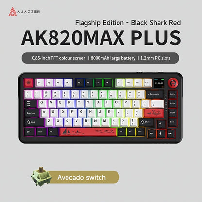 Hot Swap Gasket Mechanical Keyboard AJAZZ AK820 75% – Wireless 2.4GHz & Wired, Volume Knob, South-Facing RGB, Poron Foam, PBT Keycaps, Programmable, 11 Switch & Color Options for PC & Mac