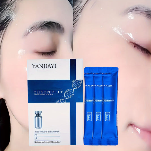 Overnight Sleep Mask Gel with Niacinamide Oligopeptide & Hyaluronic Acid — Alcohol-Free Moisturizing Night Serum for Dry Skin, Portable Single-Use Packets 20 or 40 Packs Skincare Gift