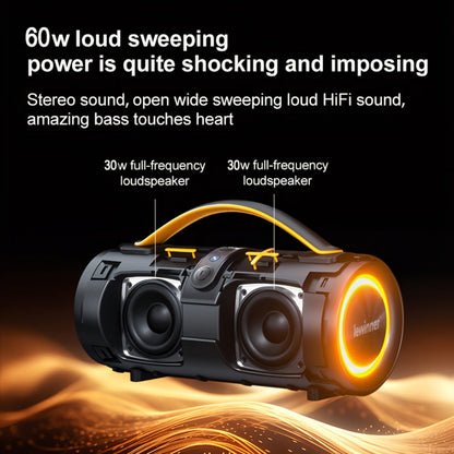 Portable Bluetooth Speaker 60W Outdoor Model with Subwoofer, Dual Speakers, 7 RGB Modes and Type-C