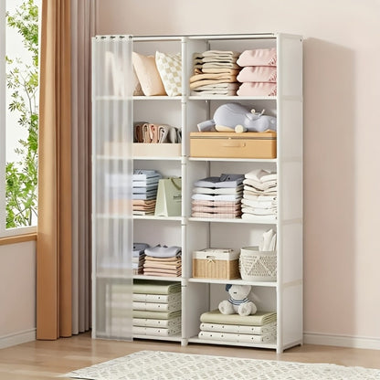 Clothing Rack Storage Organizer Single or Double Row, 15.75 or 31.5 Inch in Black or White