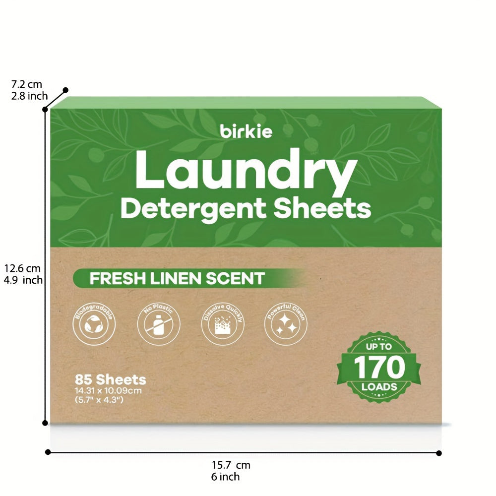 Birkie Fresh Linen Laundry Detergent Sheets, 85-Sheet Cartons with Single or Multipack Options