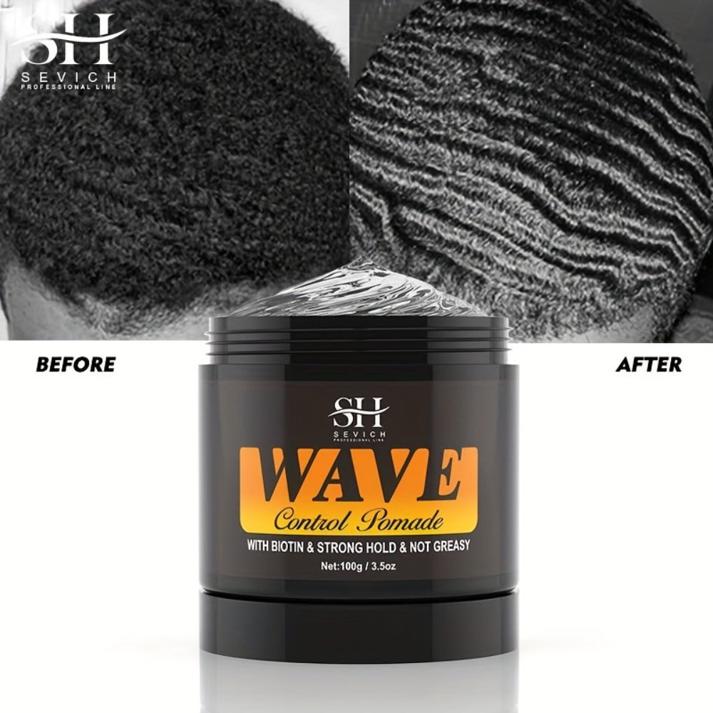 Wave Pomade Set for Men Strong Hold 360 Waves — Glycerin Formula Silky Shine, 4-Piece or 5-Piece Bundle with Silky Durag & Wave Brush, Deep Wave Pattern Hair Styling Kit, 100g