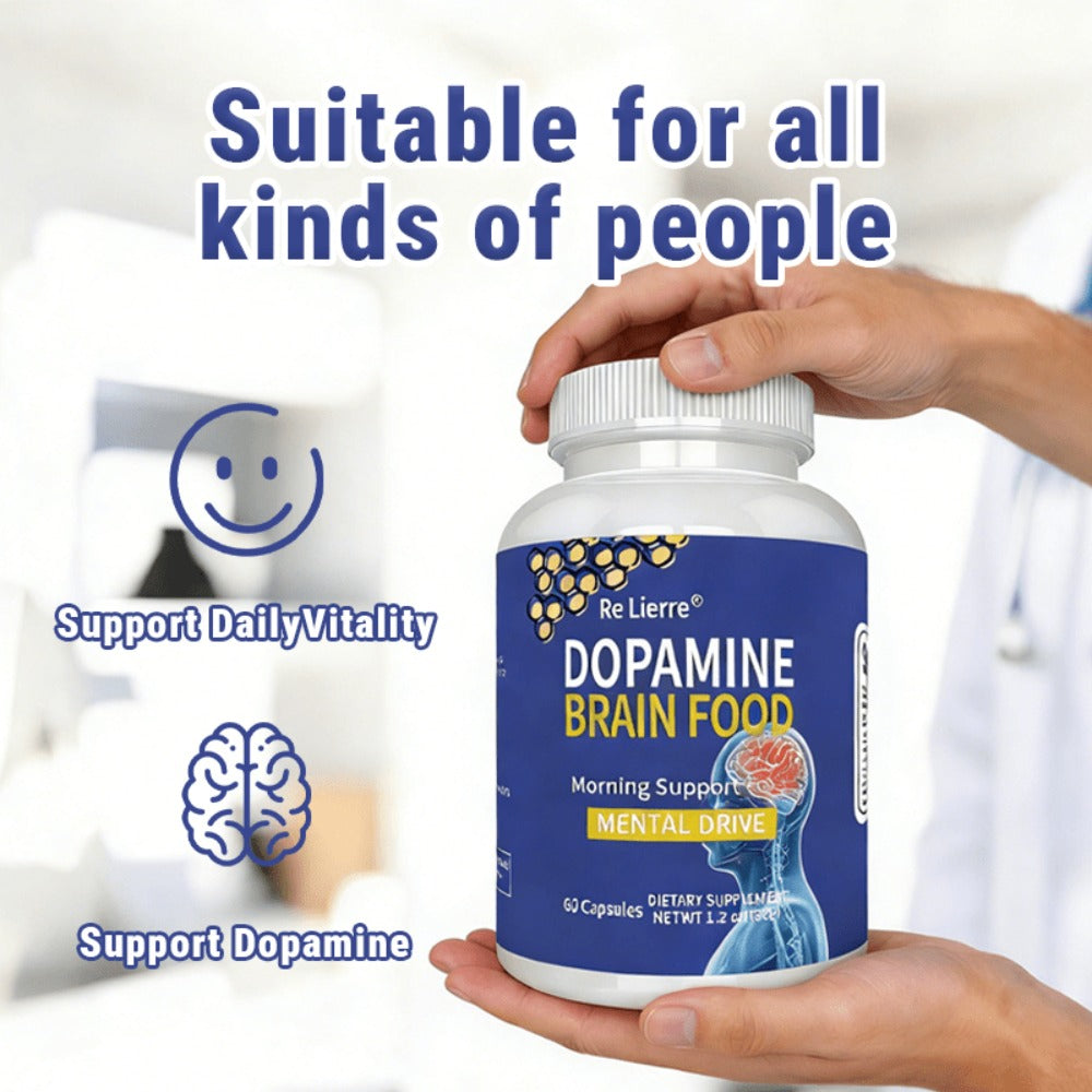 Magnesium Glycinate Brain & Sleep Capsules — Dopamine Support Nootropic Formula | Focus Mental Clarity Mood & Restorative Sleep | High-Potency Daily Supplement | 60 Capsules