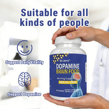 Magnesium Glycinate Brain & Sleep Capsules — Dopamine Support Nootropic Formula | Focus Mental Clarity Mood & Restorative Sleep | High-Potency Daily Supplement | 60 Capsules