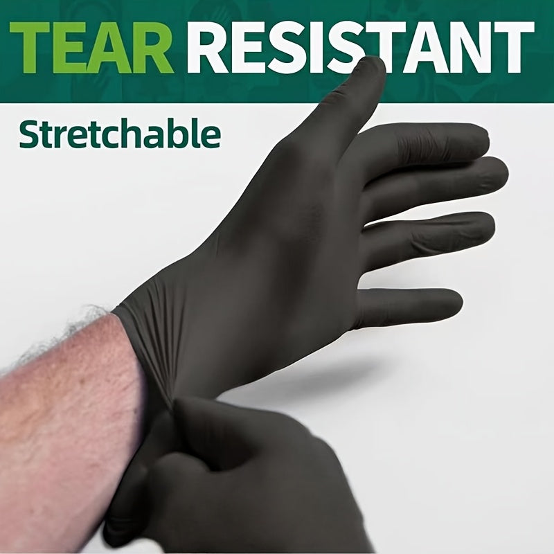 Black Nitrile Disposable Gloves in 8+92-Piece Packs with 5 Mil Label and Four Size Options