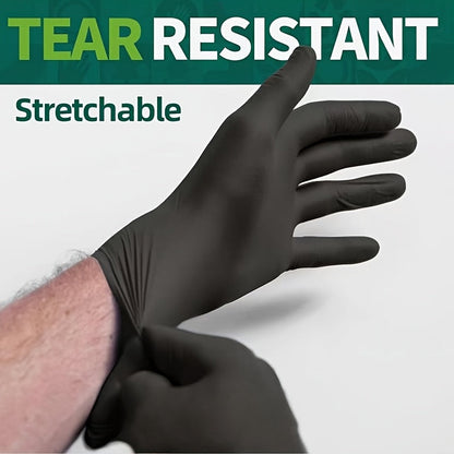 Black Nitrile Disposable Gloves in 8+92-Piece Packs with 5 Mil Label and Four Size Options