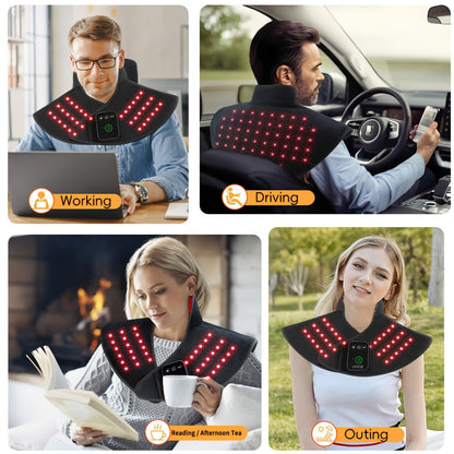 Red Light Therapy Shoulder Wrap with Dual Wavelength 660nm & 850nm Near-Infrared – 116 LED Wearable Device for Neck, Shoulder & Back Relief, 3 Wellness Modes, 5000mAh Battery, Remote Control