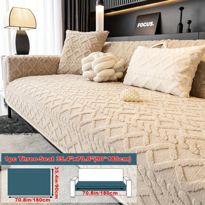 Sofa Cover Plush-Texture Modular Panels for Single to 4 Seats, Backrest, Armrest or Throw Pillow