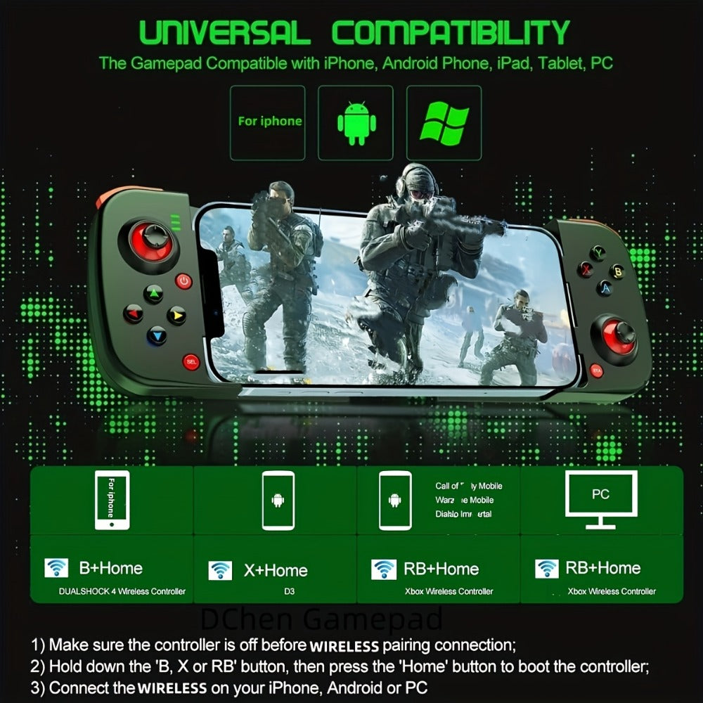 Bluetooth Wireless Gamepad Controller for iPhone Android PC Tablet Steam Deck – Rechargeable, Ergonomic Design, Multiple Colors, Compatible with PUBG COD Mobile Genshin Impact