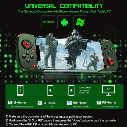 Bluetooth Wireless Gamepad Controller for iPhone Android PC Tablet Steam Deck – Rechargeable, Ergonomic Design, Multiple Colors, Compatible with PUBG COD Mobile Genshin Impact