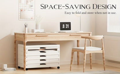 Portable Folding Wardrobe Cabinet with Caster Wheels, Hanging Section and Two Exact Layer Options