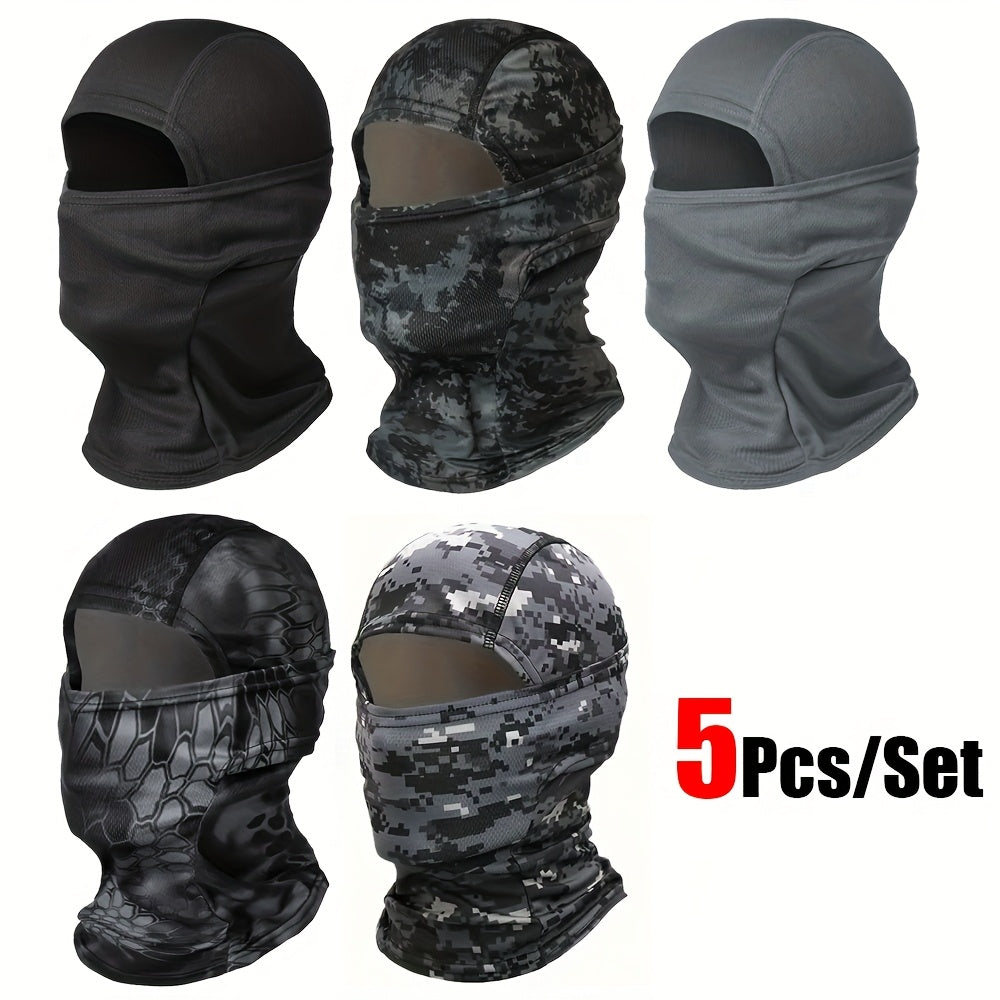 5-Pack Neck Gaiter Face Mask for Men & Women – UV Protection Balaclava Headscarf for Running, Hiking, Fishing, Cycling, Skiing & Outdoor Sports (11 Pattern Sets)