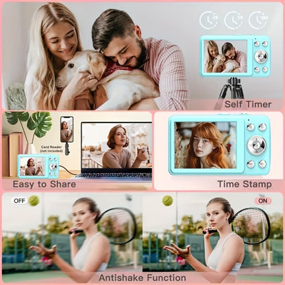 Digital Camera W810 with 64MP Capture Marking, 1080P Video, 16X Digital Zoom, 2.4-Inch Screen and 32GB Card