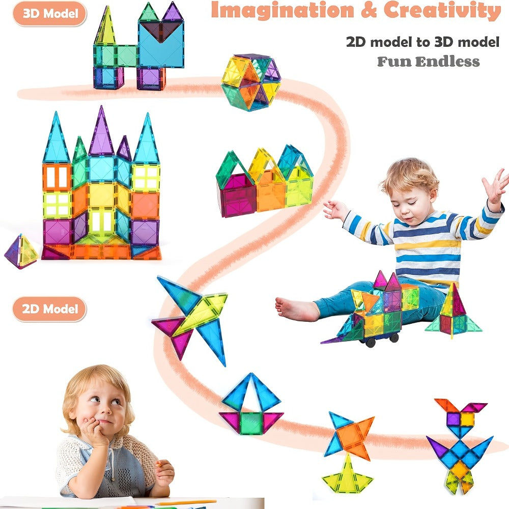 Animal Village Magnetic Building Blocks 102pcs for Kids Ages 3 4 5 6 – STEM Shape Sorting Color Recognition Toy Animal House Village Shapes Preschool Educational Gift Boys Girls Birthday Christmas