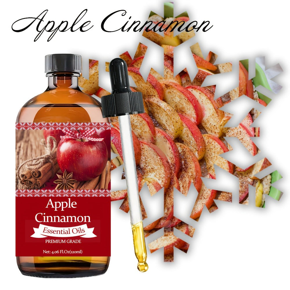 Aromatherapy Oil Apple Cinnamon Blend with Aloe Vera and Jojoba Oil in 120ml Bottle for Diffuser and Massage