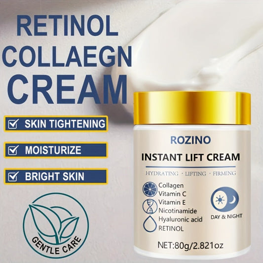 Collagen Niacinamide Face Neck Cream Instant 5-Second Lift Firming Tightening Dark Circles Puffiness Brightening Moisturizer ROZINO All Skin Types Sensitive Skin 80g