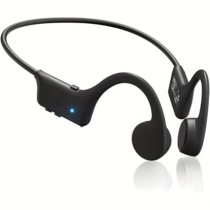 Black Open-Ear Wireless Sports Headset with Behind-the-Neck Band and Single Checkout Option