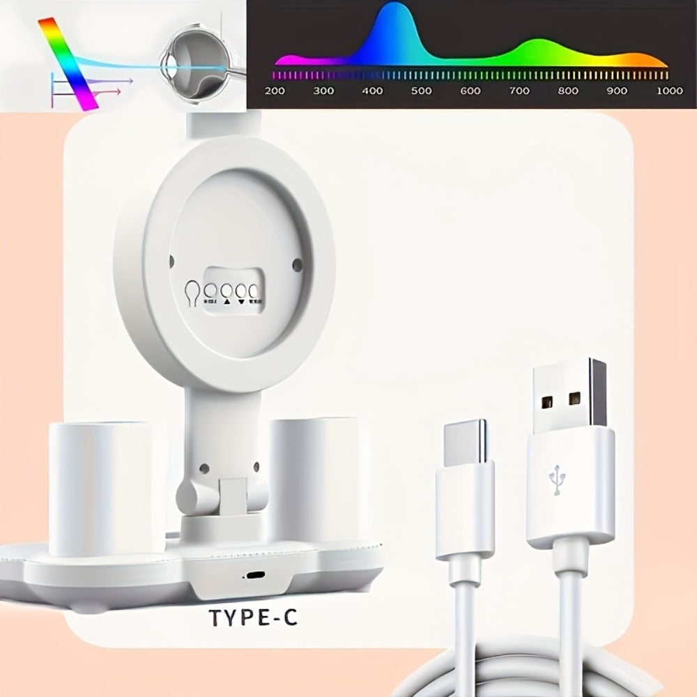 Multifunction LED Desk Lamp with Dual Light Bars, Built-In Fan, Digital Clock Display and One- or Two-Pack Options