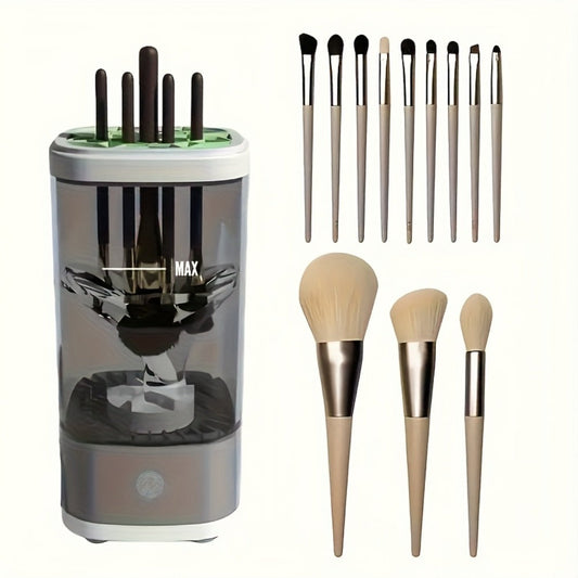 Electric Makeup Brush Cleaner 7000RPM Handheld Automatic USB & Battery Powered - Cosmetic Brush Cleaning Tool with Pad Quiet Motor - Cleans 3-4 Brushes Fast for Women Makeup Artists Home Travel