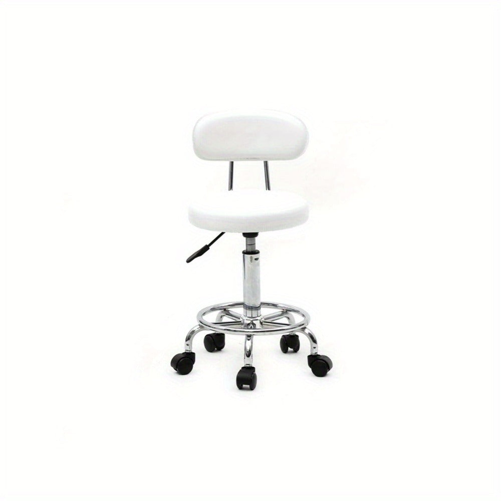 Adjustable Height Bar Stool with Backrest & 360° Swivel - Modern Counter Stool Rotating Chair for Kitchen