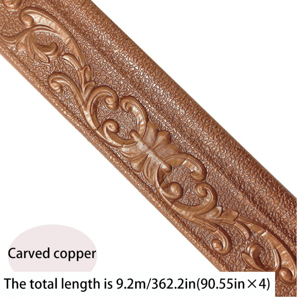 Carved Foam Baseboard Wall Trim Sticker in White, Silver Gray, Copper or Golden, Available in 4, 8 or 12 Rolls