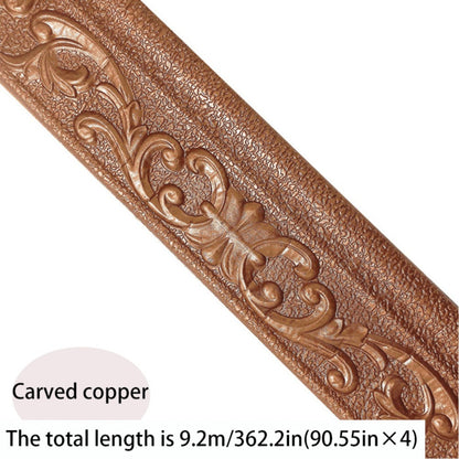 Carved Foam Baseboard Wall Trim Sticker in White, Silver Gray, Copper or Golden, Available in 4, 8 or 12 Rolls