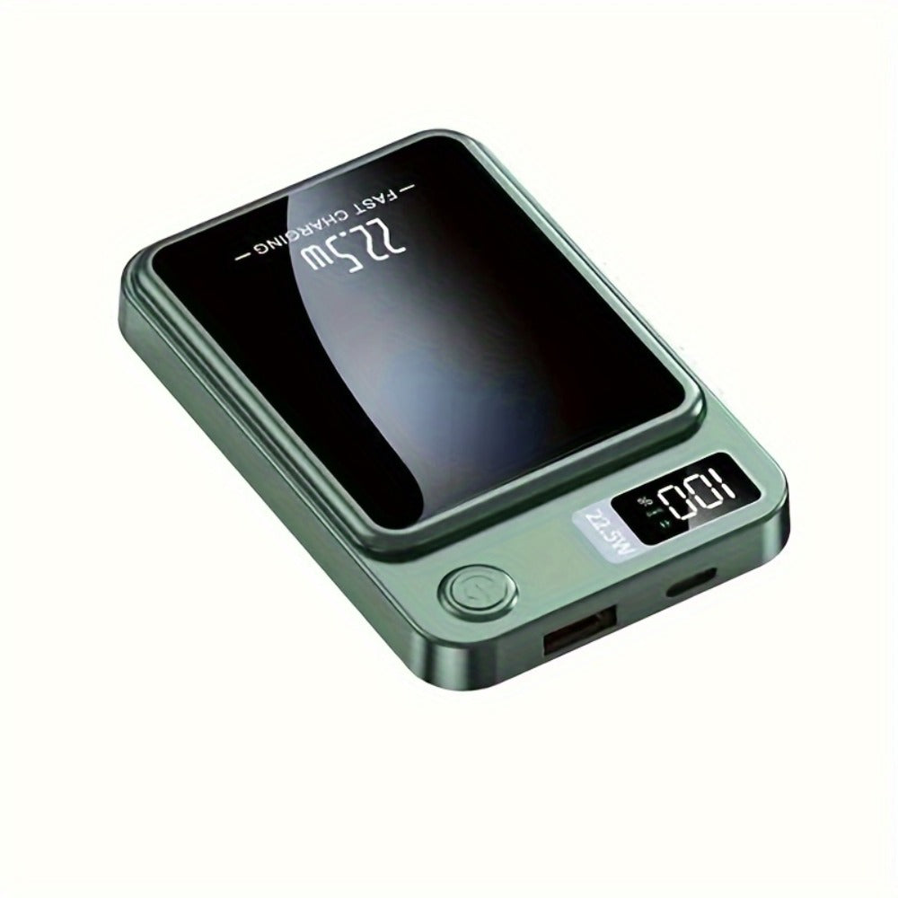 10000mAh Compact Magnetic Power Bank with 22.5W Wired Marking, Percentage Display and Four Colors