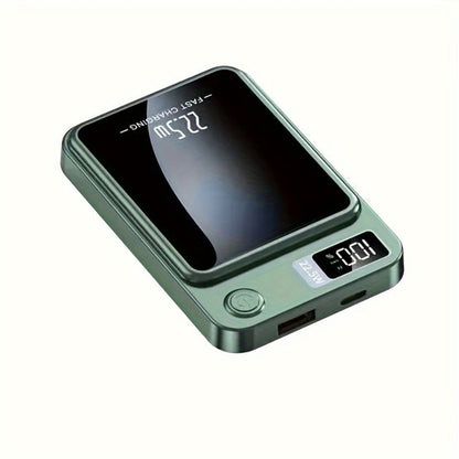 10000mAh Compact Magnetic Power Bank with 22.5W Wired Marking, Percentage Display and Four Colors