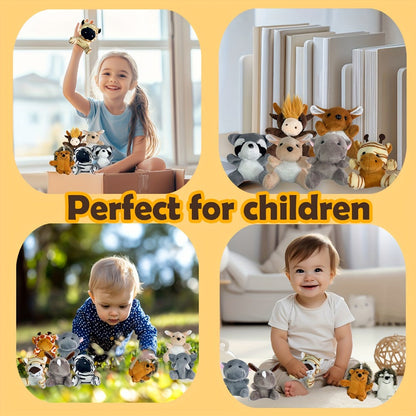 Stuffed Animal Mini Forest Animal Set with 12- or 24-Piece Pack Options for Party Favors and Prizes