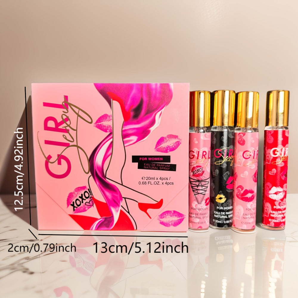 Women's Perfume Gift Set 4 Piece Travel Size Spray Kit - MYSTICAL Long Lasting Fresh Floral Scent Unisex Fragrance for Her Birthday Valentine's Day