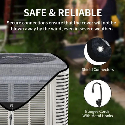 Outdoor Air Conditioner Top Cover, 26 x 26 Inch Mesh Panel with Four Elastic Hook Cords Pictured
