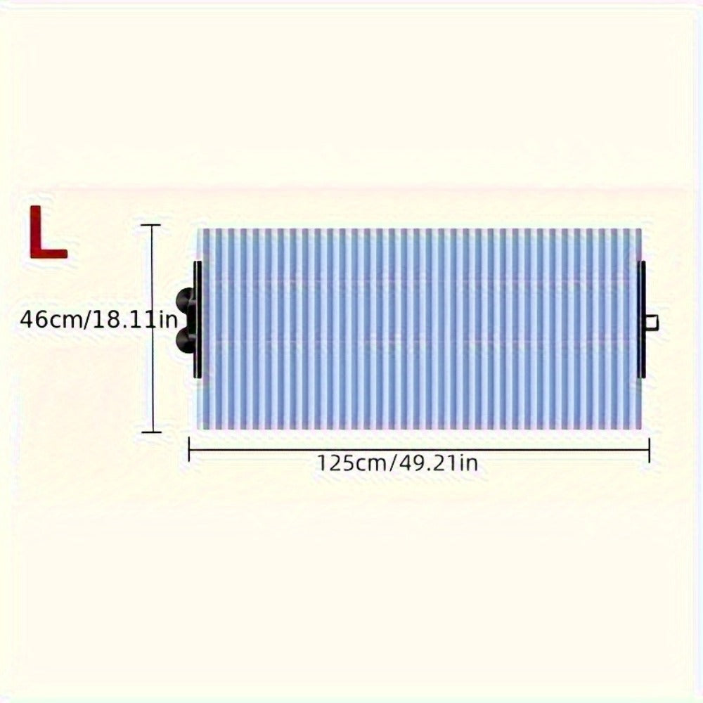 Retractable Windshield Sunshade Aluminum | Auto Fold UV Resistant Heat Insulation, Buckle Stick Install, Front Window Sun Shade Curtain for Car SUV Truck