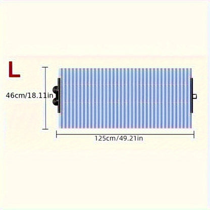 Retractable Windshield Sunshade Aluminum | Auto Fold UV Resistant Heat Insulation, Buckle Stick Install, Front Window Sun Shade Curtain for Car SUV Truck