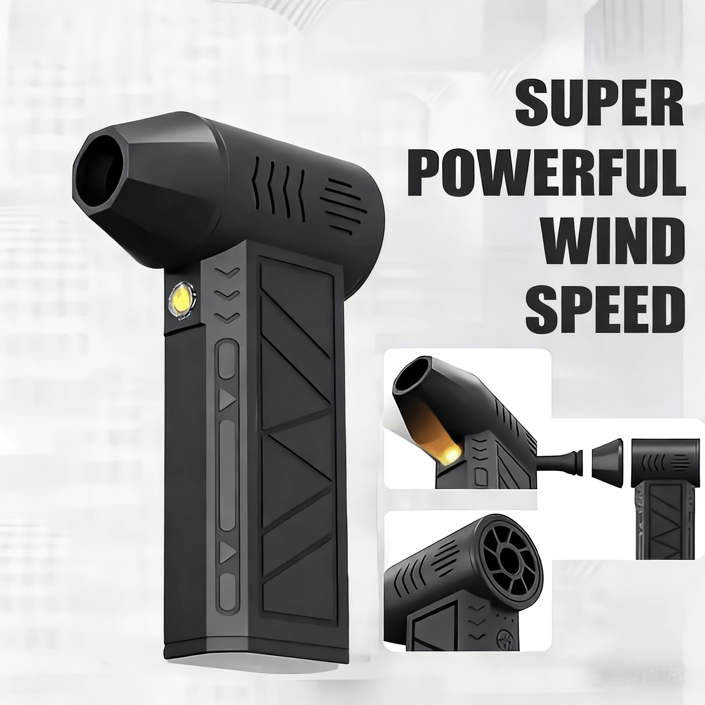 Portable Fan, USB-Rechargeable Handheld Model with Brushless Motor, High-Velocity Airflow and Built-In LED Light