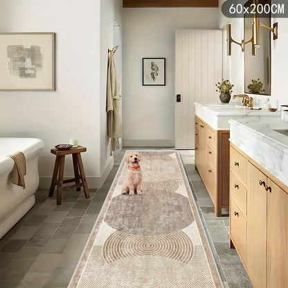 Area Rug Modern Neutral Runner with Four Washable Lengths for Hallway, Kitchen or Covered Patio