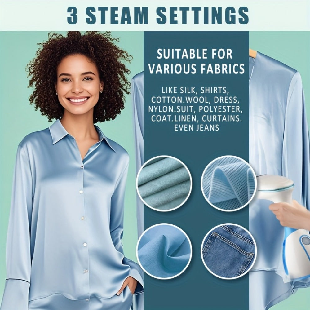 1500W Handheld Garment Steamer with 280ml Tank, 30-Second Heat-Up and One- or Three-Accessory Bundles