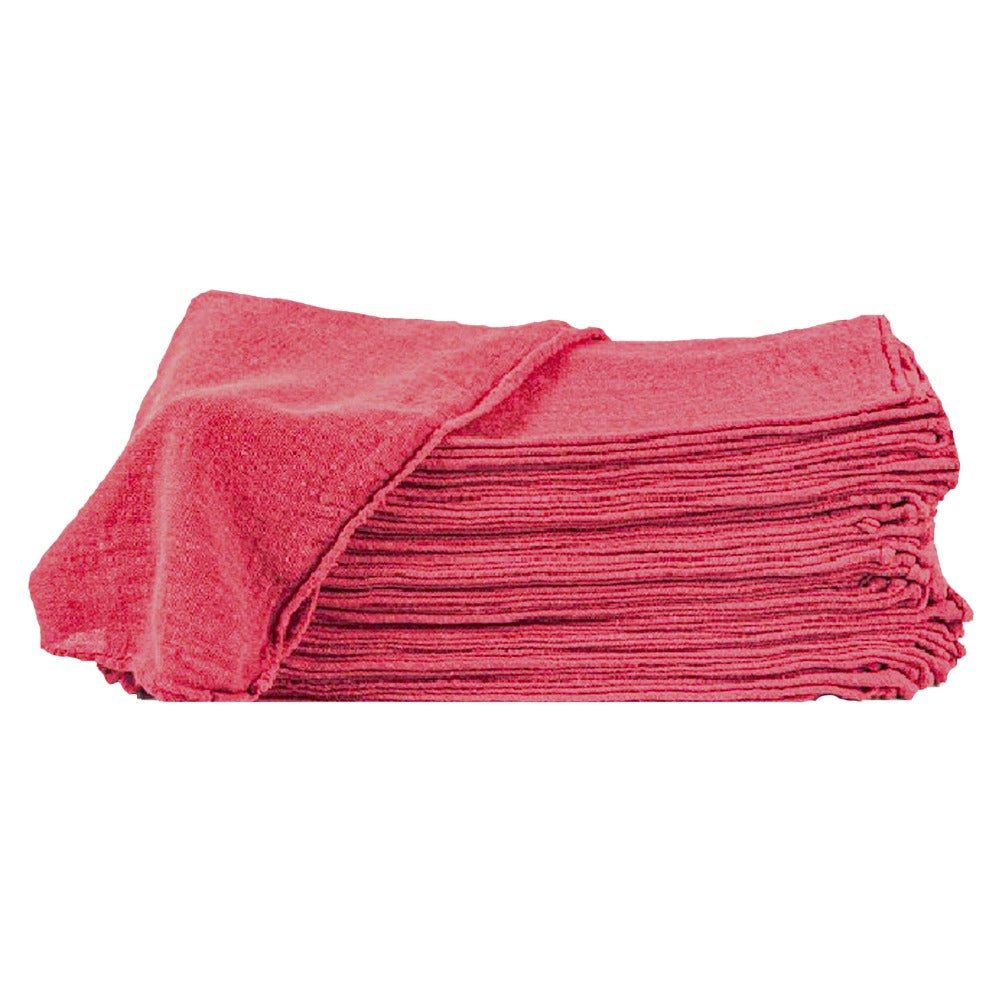 Cotton Shop Rags in 12 x 14-Inch Size, Red, White or Navy Blue with 50 to 500-Piece Pack Options