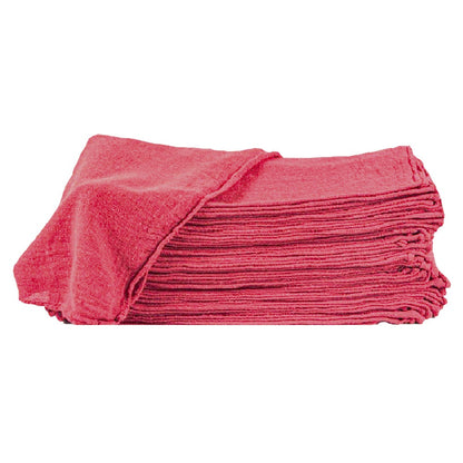 Cotton Shop Rags in 12 x 14-Inch Size, Red, White or Navy Blue with 50 to 500-Piece Pack Options