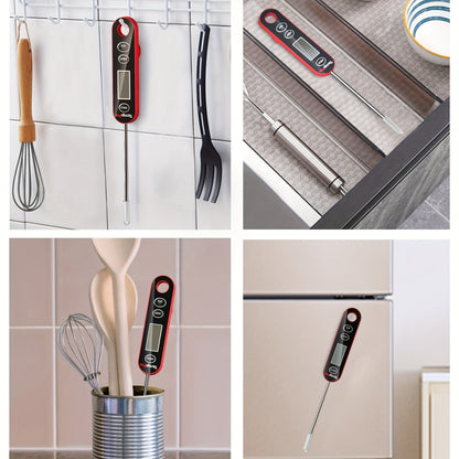 Instant Read Meat Thermometer – TempPro IC6030 Fast 3-Second Digital Kitchen BBQ Thermometer with 4.72" Foldable Probe & Backlit Display