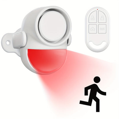 125dB Wireless Motion Sensor Alarm with Siren Light & Remote Control, Indoor Infrared Security Motion Detector for Home