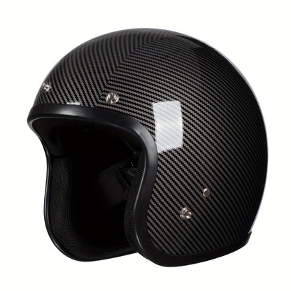Motorcycle Helmet 3/4 Open-Face Design in Six Graphic Styles, S-XL Sizes with Front Snap Hardware and Padded Liner