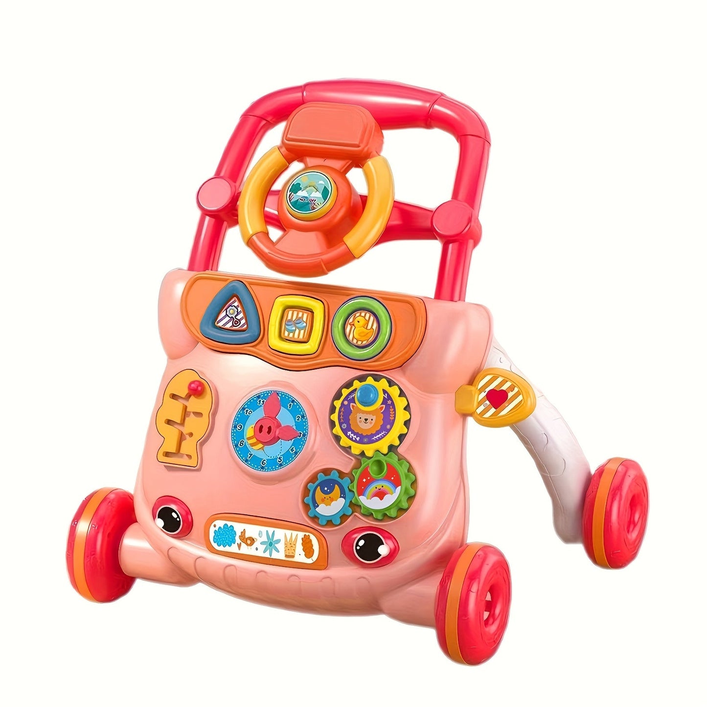 Musical Baby Walker Toy with Anti-Rollover Safety – Multi-Function Sit-to-Stand Activity Center for Early Walking Development, Interactive Learning Push Walker for Infants & Toddlers, Baby Gift