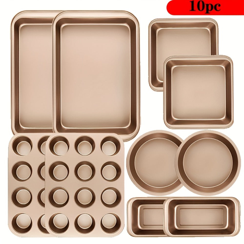 Copper or Black Bakeware Set in 5-, 6- or 10-Piece Options with Cake, Muffin and Loaf Pans