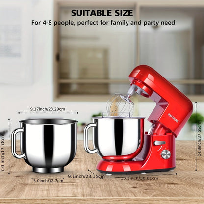 Electric Stand Mixer 7QT 650W – CHEFTRONIC Tilt-Head Dough Mixer with 6 Speeds, Dough Hook, Whisk & Beaters, Splash Guard for Bread, Cake, Pizza, Cookie & More