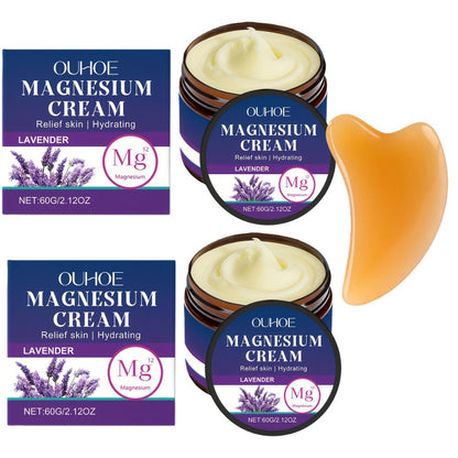 Body Cream OUHOE Magnesium Lavender 60g Jars in a Two-Piece Boxed Set for External Massage Use